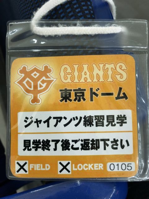 東京ドーム　巨人戦練習見学